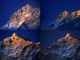 7 17 Makalu Sunset From Makalu Base Camp South The fading light at sunset quickly rides up the Makalu Southwest Face, seen from Makalu Base Camp South (4850m).